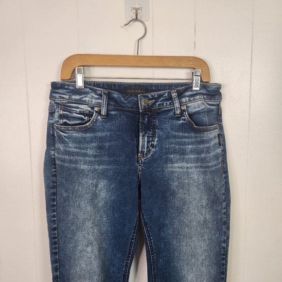 Silver Jeans Elyse Slim Boot Bootcut Denim Dark Wash Western Stretchy Womens 29 - Picture 5 of 11